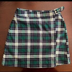 Plaid Green and Blue Women's Skirt